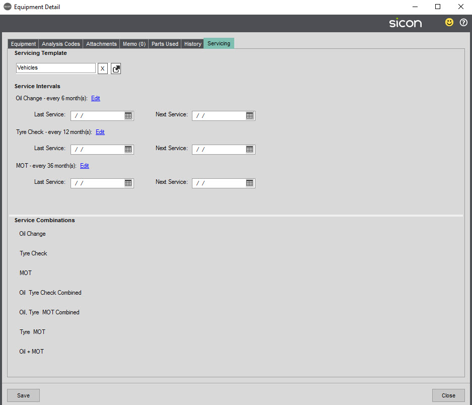 Sicon Service Help and User Guide - 4.21 Screen 5