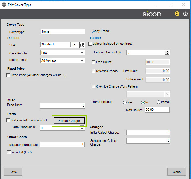 Sicon Service Help and User Guide - 4.9 Screen 2