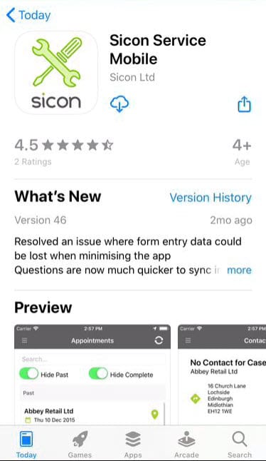 Sicon Service Help and User Guide - 5.13 Sicon Service Mobile