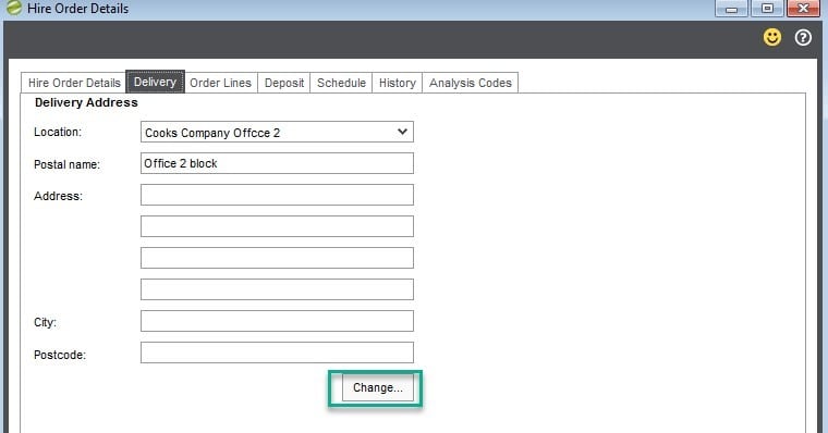 Adding a New Hire Order - Delivery Tab