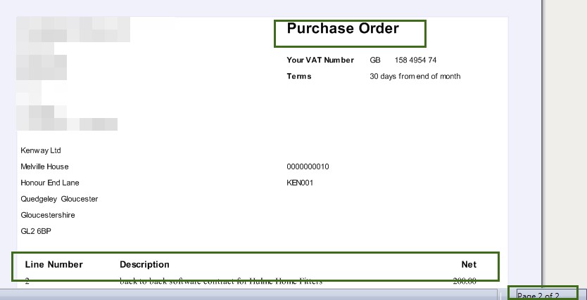 Sicon Contract Manager Help and User Guide print purchase order example2