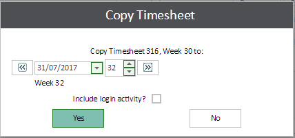 Sicon WAP - Copy timesheets