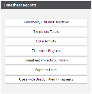 Sicon WAP Timesheets Help and User Guide - Timesheet Reports