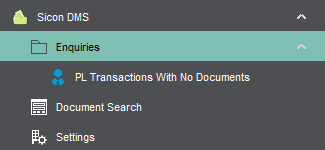Sicon DMS Help and User Guide - Enquiries menu