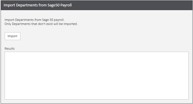 Sicon WAP Help and User Guide HR Module - Import departments from Sage 50 Payroll