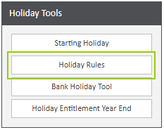 Sicon WAP Help and User Guide Holidays Module - Holiday Rules