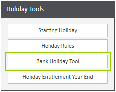 Sicon WAP Help and User Guide Holidays Module - Bank Holiday Tool