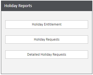 Sicon WAP Help and User Guide Holidays Module - Holiday Reports