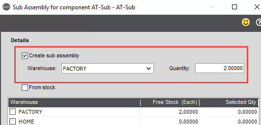 Sicon Works Orders HUG - Section 11.9h Create Sub WO