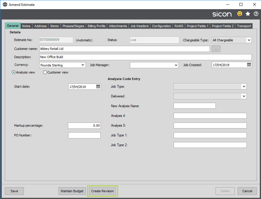 Sicon Projects Help and User Guide - SS6.3-1