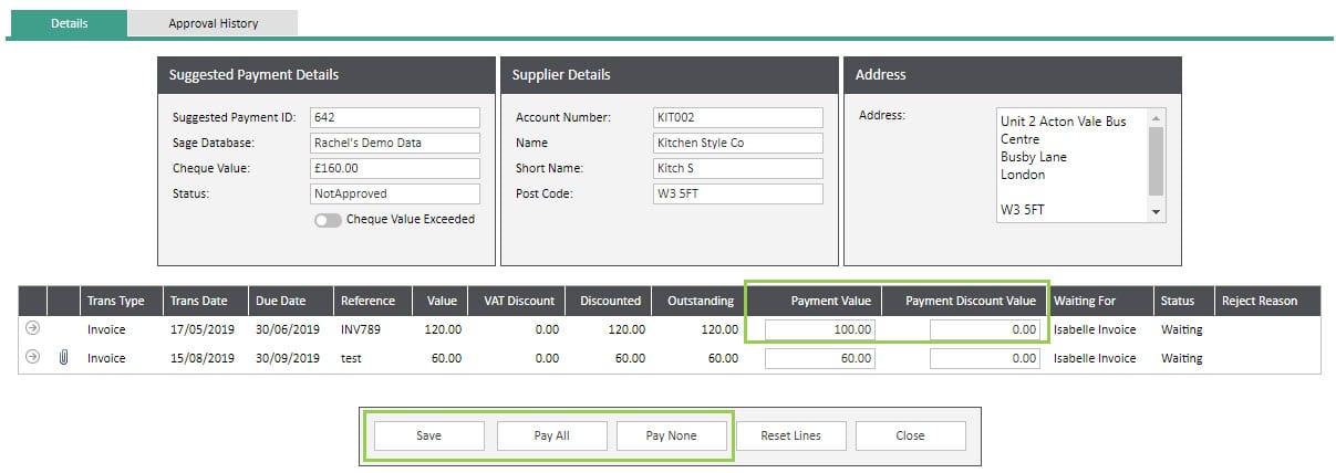 Sicon WAP Invoice Help and User Guide - Invoice HUG Section 8.3 Image 2