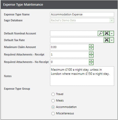 Sicon WAP Expenses Help and User Guide - Expenses HUG Section 3.1 Image 1