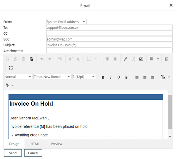 WAP Invoice Module Help and User Guide - Invoice HUG Section 17.3 Image 6