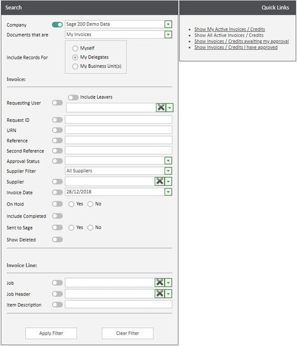WAP Invoice Module Help and User Guide - Invoice HUG Section 21.1 Image 1