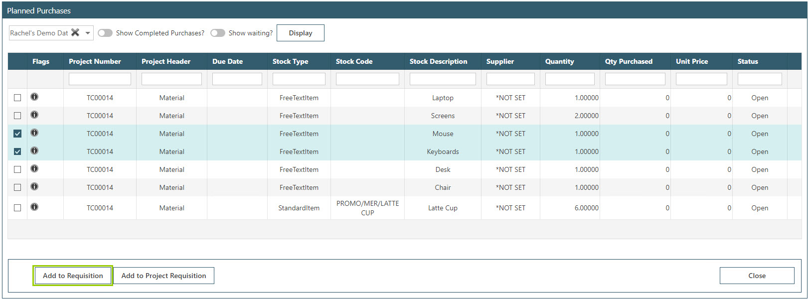Sicon WAP Purchase Requisitions Help and User Guide - Requisition HUG Section 24.3 Image 5