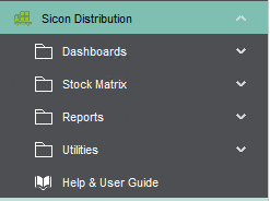 Sicon Distribution Help & User Guide - Stock Matrix Sage Menu